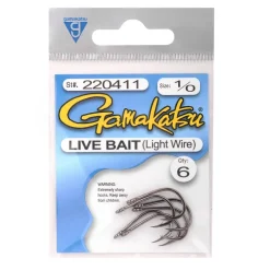 GAMAKATSU HAMECON MER NON MONTE SALT WATER LIVE BAIT LIGHT WIRE> Montage De Lignes Bateau·Hameçons Mer Bateau