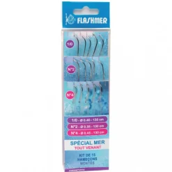 FLASHMER HAMECON MONTE SP MER TOUT VENANT X15> Montages Surf Casting·Hameçons Mer