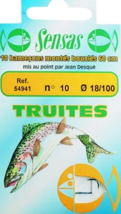 SENSAS HAMECON MONTE TRUITE X10> Accessoires De Montage Truite·Hameçons Truite
