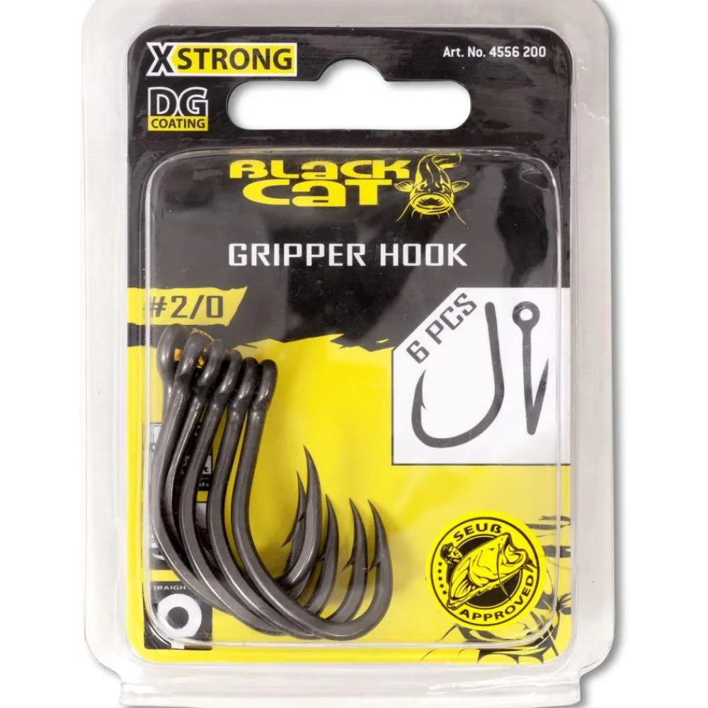 BLACK CAT HAMECON SIMPLE GRIPPER HOOK DG X6> Montages Silure·Hameçons Silure