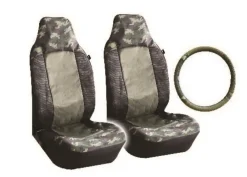 HV DVPT HOUSSES AVANT X2+COUVRE VOLANT CAMO> Protection De La Voiture·Couvre-Sièges Pour Voiture