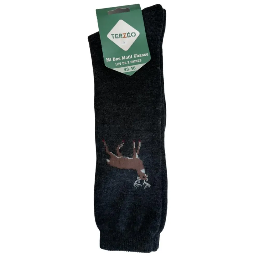 TERZEO PASSIONNÉS DE NATURE LOT DE 2 MI BAS MOTIF CHASSE> Chaussettes Et Semelles·Chaussettes Hautes|Chaussettes Et Semelles·Chaussettes Hautes