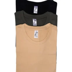 BARTAVEL LOT TS NATURE KAKI/NOIR/BEIGE>Homme T-Shirts·T-Shirts À Manches Courtes