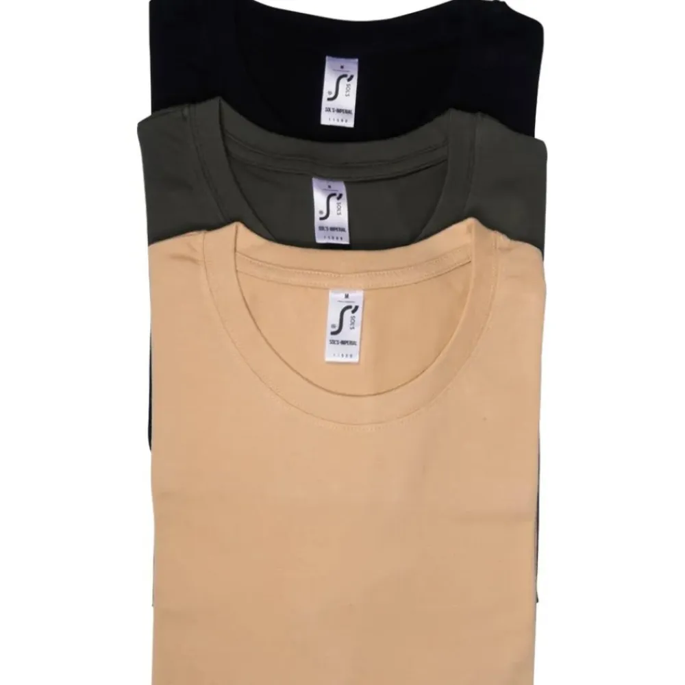 BARTAVEL LOT TS NATURE KAKI/NOIR/BEIGE>Homme T-Shirts·T-Shirts À Manches Courtes