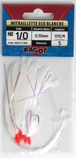 RAGOT MITRAILLETTE ECO 5H 1/0> Bas De Ligne Mer Bateau·Bas De Ligne Plumes