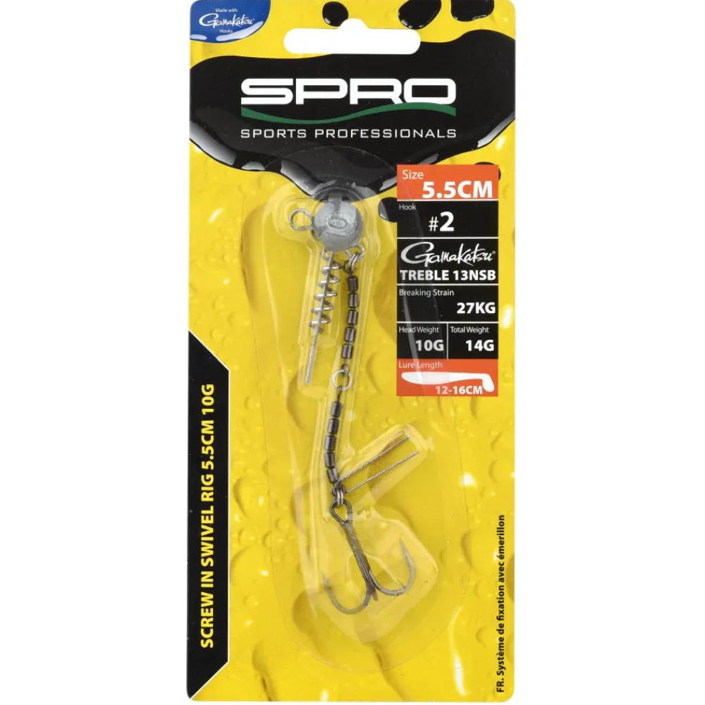 SPRO MONTAGE SCREW IN SWIVEL RIG 5,5CM 7G> Tetes Plombées Et Accessoires Leurres·Accessoires Leurres Souples