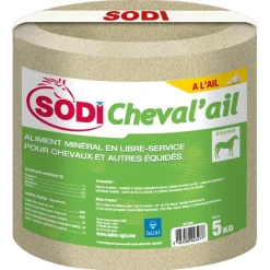 SODI PIERRE A SEL CHEVAL AIL 5KG> Aliments Complémentaires·Blocs Et Pierres À Sel|Compléments Alimentaires·Blocs Et Pierres À Sel