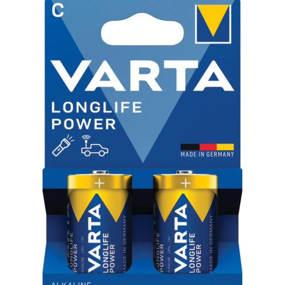 VARTA PILE C/LR14 LONGLIFE POWER X2> Piles Et Batteries·Piles|Éclairage·