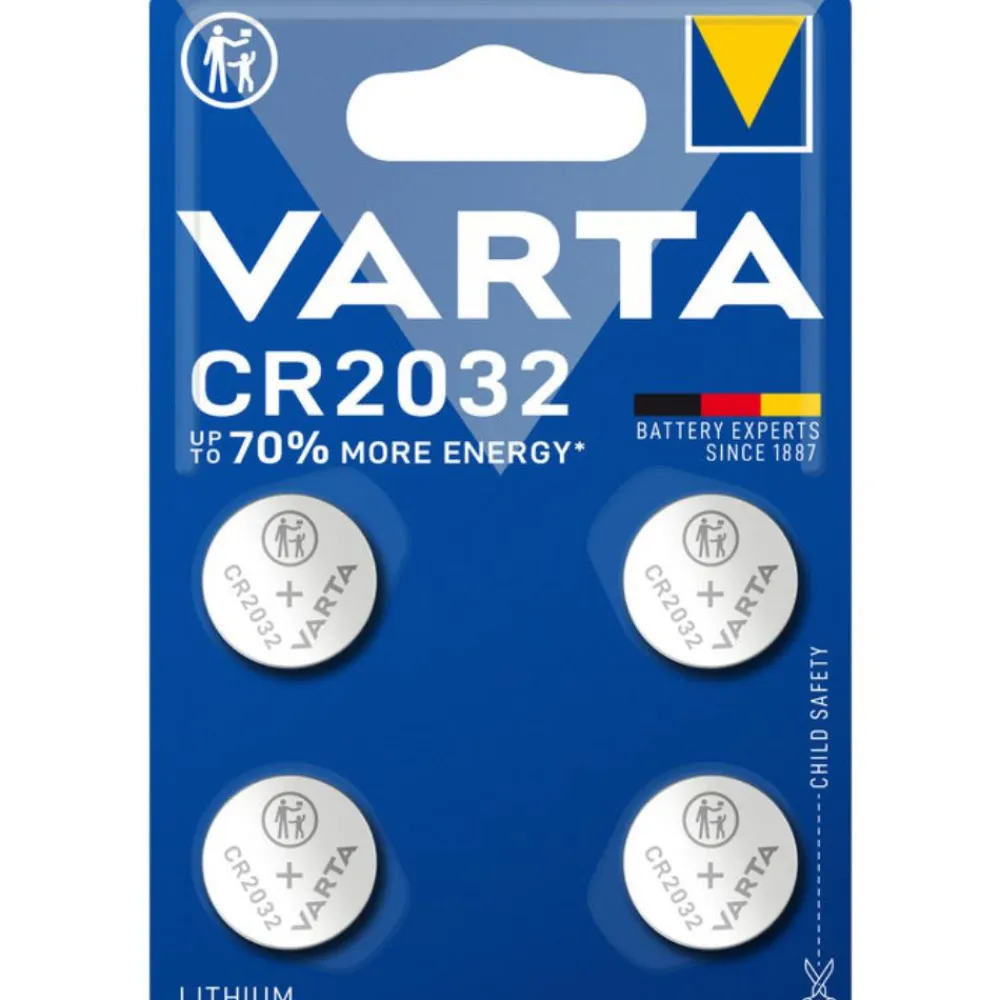 VARTA PILE CR2032 3V X4> Piles Et Batteries·Piles|Éclairage·