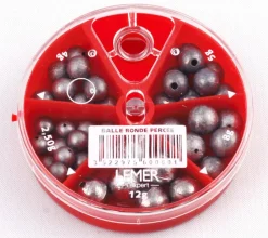 LEMER PLOMB BOITE BALLE RONDE PERCEE X5> Montages Pêche Au Posé·Plombs Carnassiers