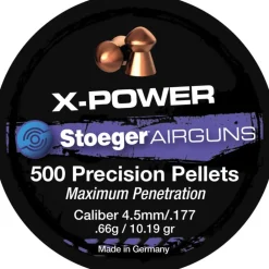 STOEGER PLOMBS 4.5MM XPOWER TETE RONDE 0.66G> Munitions De Tir À Air Comprimé·Munitions 4.5Mm Et Capsules Co2