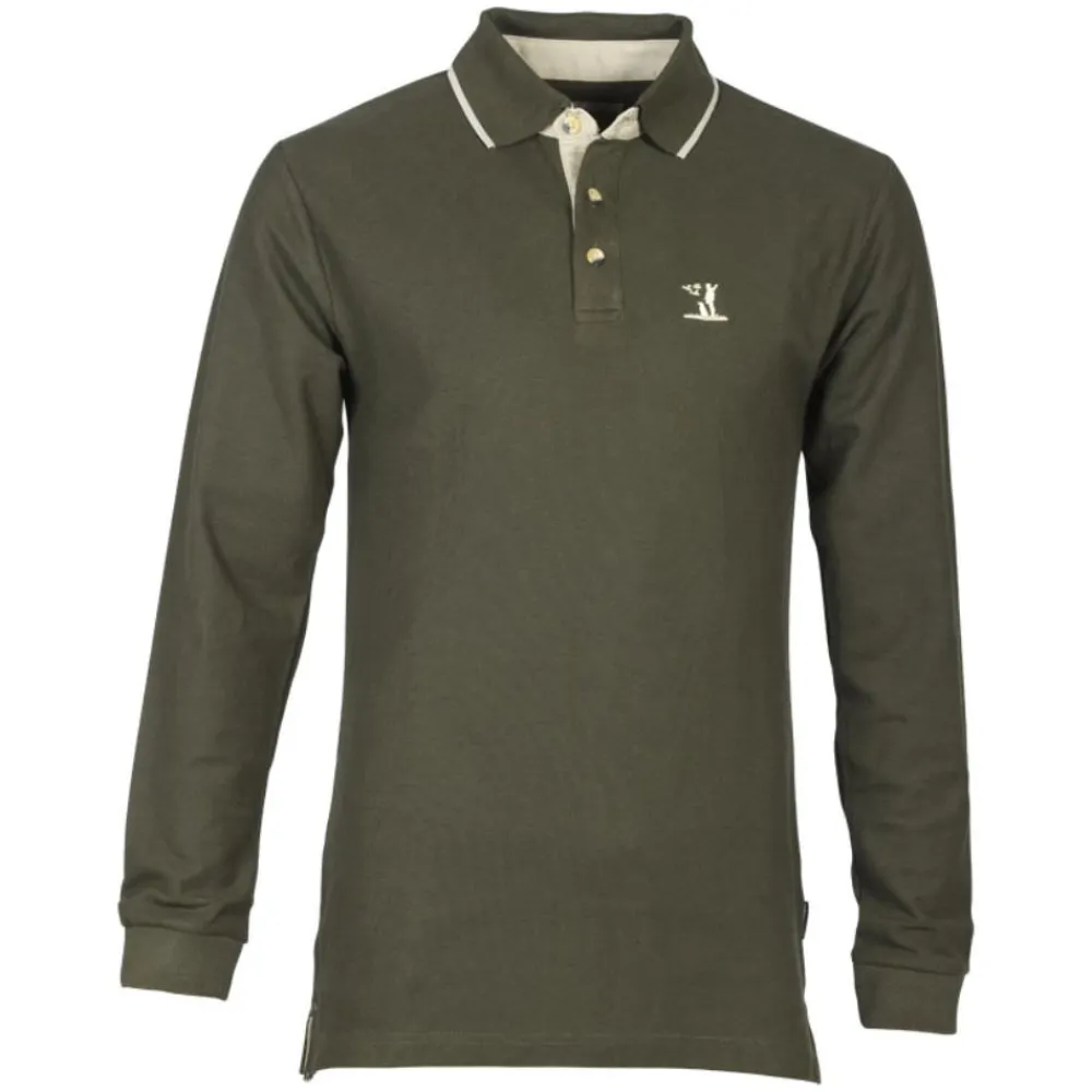 PERCUSSION POLO A MANCHES LONGUES HOMME KAKI>Homme Polos De Chasse·Polos À Manches Longues