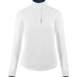 HORZE POLO CONCOURS ML FEMME BLAIRE BLANC>Femme Vêtements De Compétition Femme·Polos Chemises Compétition Femme