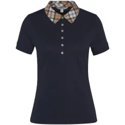 BARBOUR POLO FEMME MALVERN NAVY>Femme Vêtements Barbour·Polos Barbour Femme