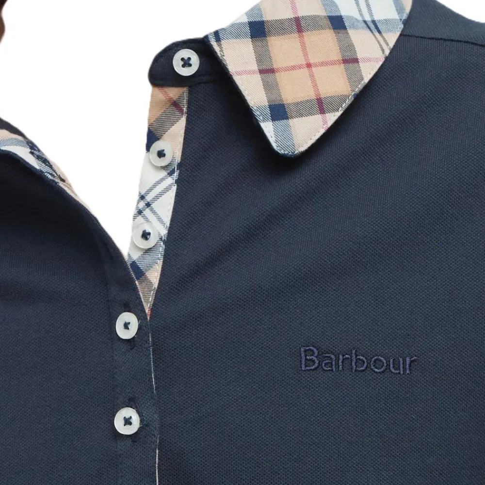 BARBOUR POLO FEMME MALVERN NAVY>Femme Vêtements Barbour·Polos Barbour Femme