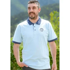 LIGNE VERNEY CARRON POLO GOLF BLEU>Homme Polos·Polos À Manches Courtes