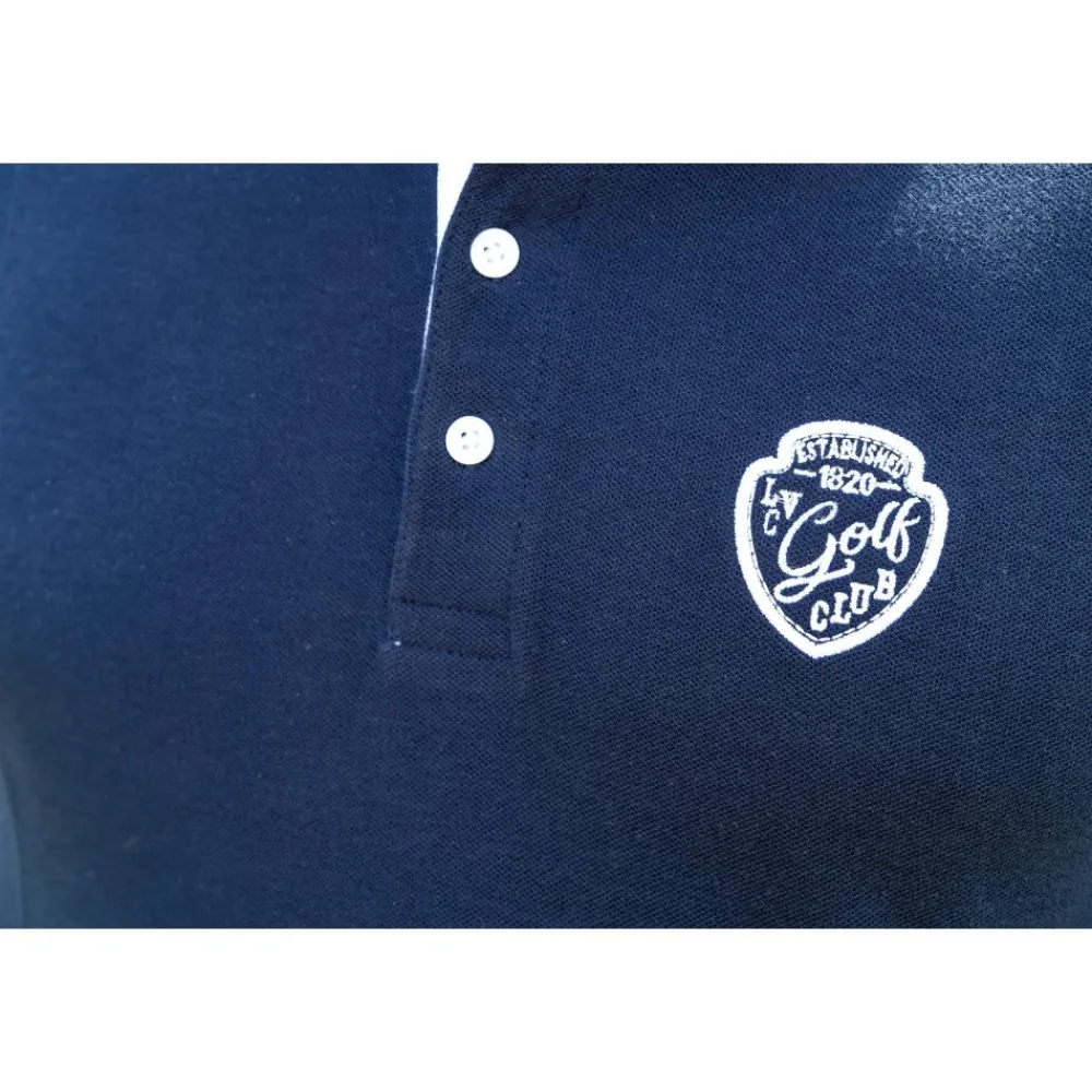 LIGNE VERNEY CARRON POLO GOLF MARINE>Homme Polos·Polos À Manches Courtes