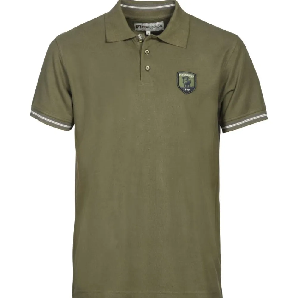 PERCUSSION POLO HOMME MANCHES COURTES SANGLIER>Homme Polos De Chasse·Polos À Manches Courtes