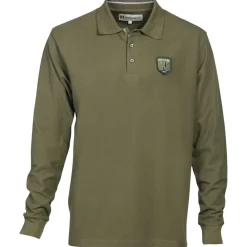 PERCUSSION POLO MANCHES LONGUES HOMME BRODE>Homme Polos De Chasse·Polos À Manches Longues