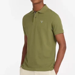 BARBOUR POLO PIQUE TARTAN BURNT OLIVE>Homme Vêtements Barbour·Polos Barbour