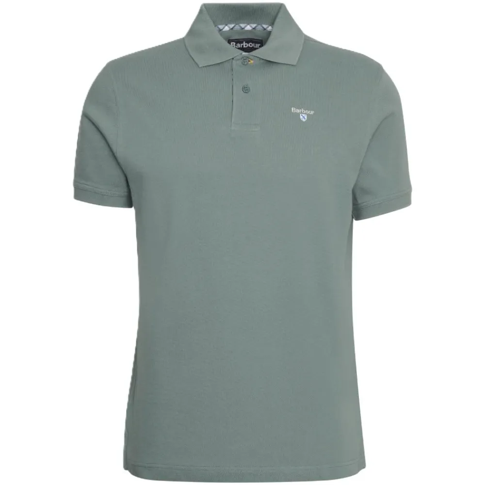 BARBOUR POLO TARTAN VINTAGE TEAL>Homme Vêtements Barbour·Polos Barbour