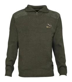 PERCUSSION PULL CAMIONNEUR KAKI SANGLIER>Homme Pulls & Sweats De Chasse·Pulls