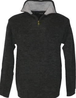 KALAHARI PULL COL ZIP CAMIONNEUR ANTHRACITE>Homme Pulls Et Sweats·Pulls