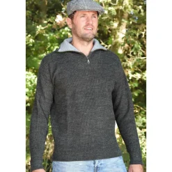 KALAHARI PULL COL ZIP CAMIONNEUR ANTHRACITE>Homme Pulls Et Sweats·Pulls