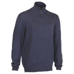 LIGNE VERNEY CARRON PULL OVER HOMME WEEKEND COL ZIPPE BLEU>Homme Pulls Et Sweats·Pulls