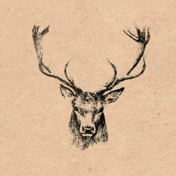 AMBIENTE SERVIETTE CERF MARRONNE> Art De La Table Et Vaisselle·Serviettes Papier Et Toiles Cirées