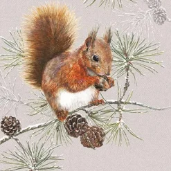 AMBIENTE SERVIETTE ECUREUIL D'HIVER> Art De La Table Et Vaisselle·Serviettes Papier Et Toiles Cirées