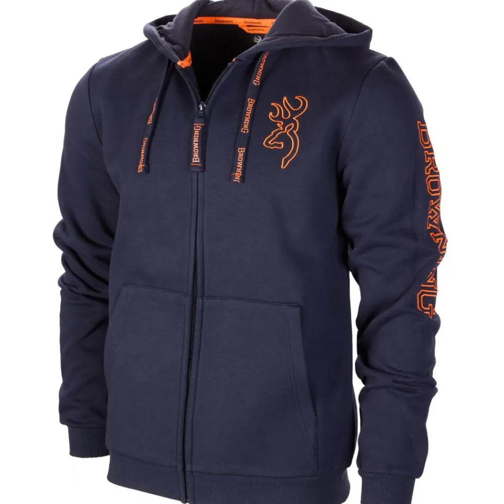 BROWNING SWEAT CAPUCHE ZIP SNAPSHOT BLEU>Homme Pulls & Sweats De Chasse·Sweats