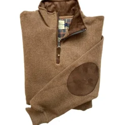 LOVER GREEN SWEAT COL ZIP COUDIERE CAMEL>Homme Pulls Et Sweats·Sweatshirts