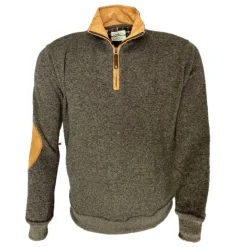 LOVER GREEN SWEAT COL ZIP COUDIERE MARRON>Homme Pulls Et Sweats·Sweatshirts