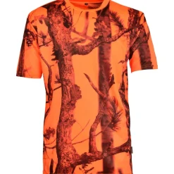 PERCUSSION TEE SHIRT ENFANT GHOST CAMO BLAZE>Enfant Vêtements De Chasse Pour Enfants·Vestes De Chasse Epi Orange Fluo Enfant