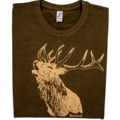 BARTAVEL TEE SHIRT GRAND CERF KAKI>Homme T-Shirts De Chasse·T-Shirts À Manches Courtes