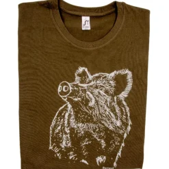 BARTAVEL TEE SHIRT GRAND SANGLIER KAKI>Homme T-Shirts De Chasse·T-Shirts À Manches Courtes