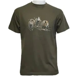 BARTAVEL TEE SHRIT HARDE SANGLIER KAKI>Homme T-Shirts De Chasse·T-Shirts À Manches Courtes