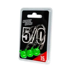 MONKEY LURES TETE PLOMBEE MONKEY HOOK VERTE 5/0 X 3> Tetes Plombées Et Accessoires Leurres·Têtes Plombées Eau Douce