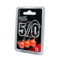 MONKEY LURES TETE PLOMBEE MONKEY HOOK ORANGE 5/0 X 3> Tetes Plombées Et Accessoires Leurres·Têtes Plombées Eau Douce