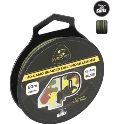 CARP SPIRIT TRESSE A TETE DE LIGNE 4D-CAMO 50M 18,4KG BRAIDED SHOCK LEADER> Accessoires De Montage Carpe·Accessoires De Montage Carp Spirit