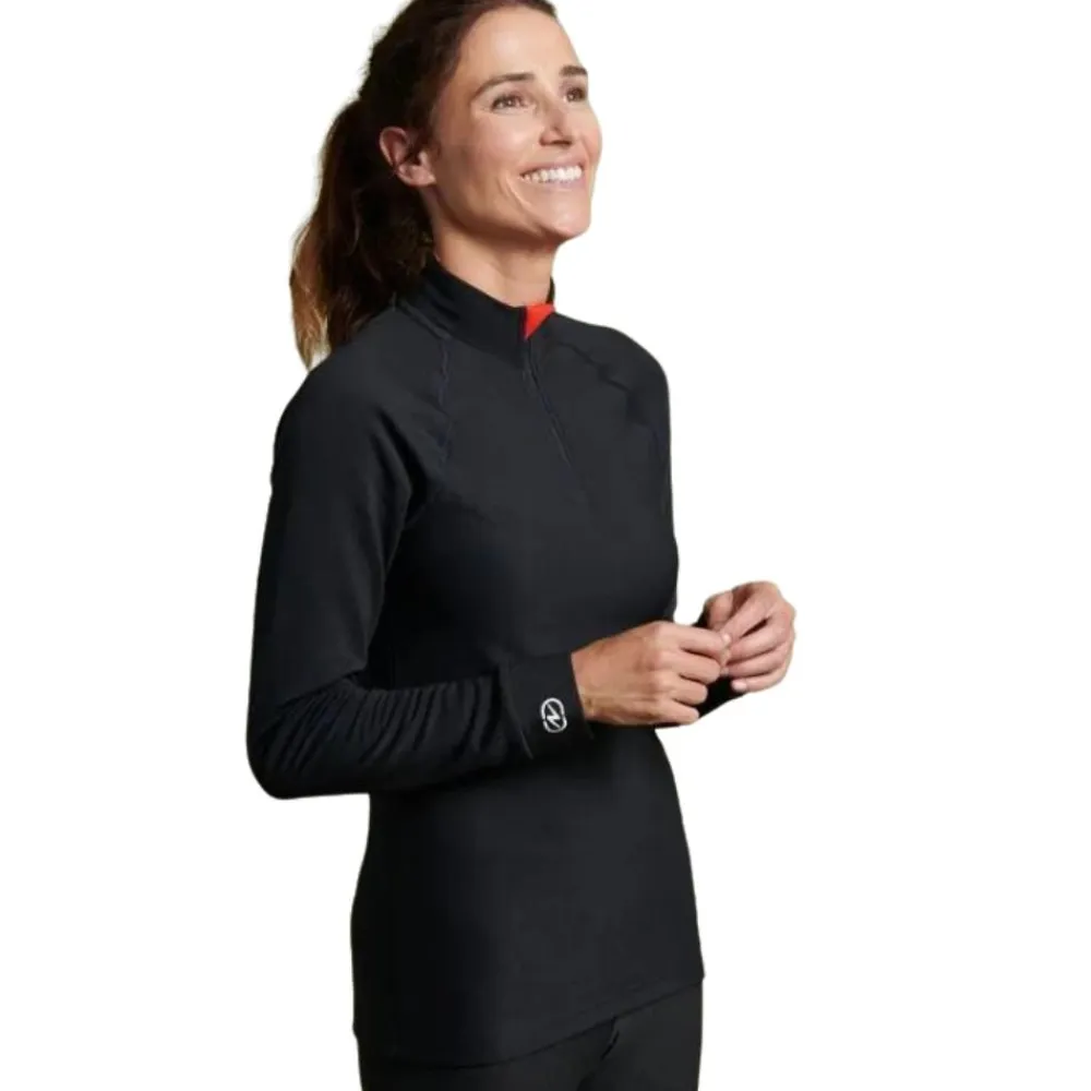DAMARTSPORT TSHIRT FEMME COL ZIP COMFORT 5 NOIR>Femme Pulls Et Chemises·Sous-Vêtements Thermiques Femme