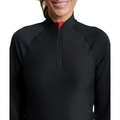 DAMARTSPORT TSHIRT FEMME COL ZIP COMFORT 5 NOIR><noscript><img width=