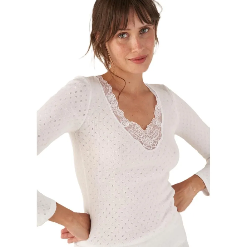 DAMARTSPORT TSHIRT FEMME THERMOLACTYL 4 BLANC>Femme Pulls Et Chemises·Sous-Vêtements Thermiques Femme