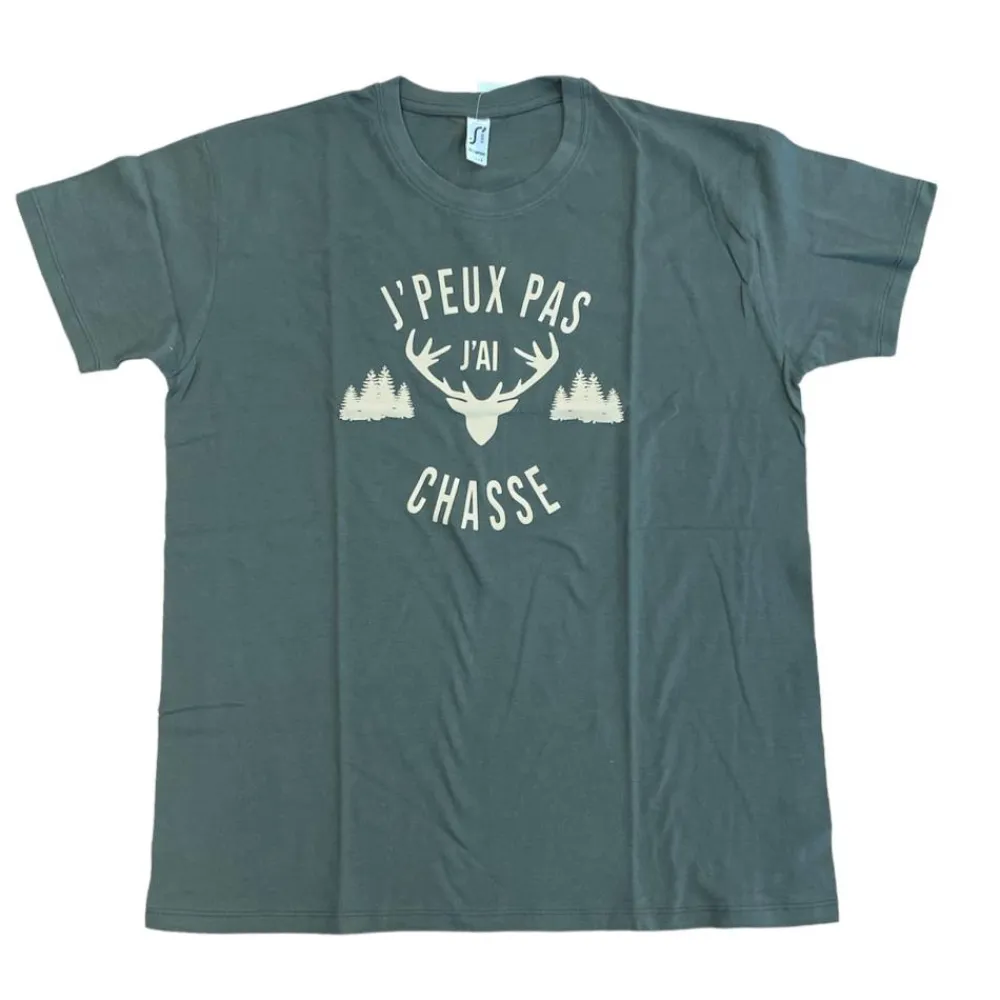 BARTAVEL TSHIRT JPEUX PAS JAI CHAS KAKIBEIGE>Homme T-Shirts De Chasse·T-Shirts À Manches Courtes