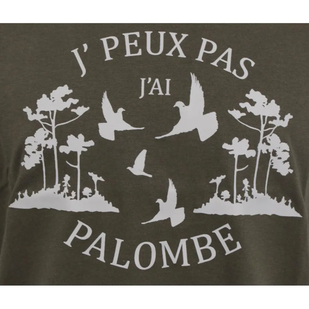 BARTAVEL TSHIRT JPEUX PAS JAI PALOMBE KAKI>Homme T-Shirts De Chasse·T-Shirts À Manches Courtes