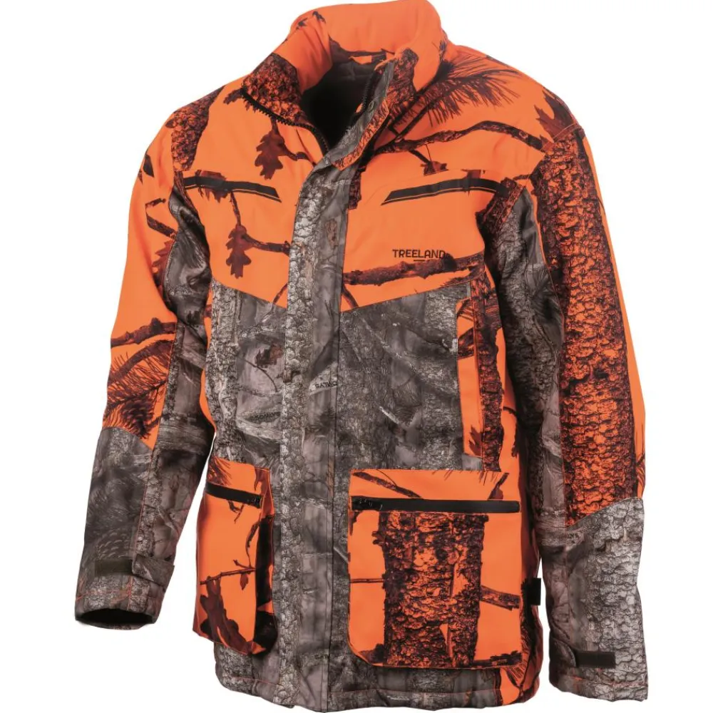 TREELAND VESTE DE POSTE CAMO ORANGE FOREST>Homme Vêtements & Accessoires Blaze·Vestes Chaudes Epi De Poste Orange Fluo