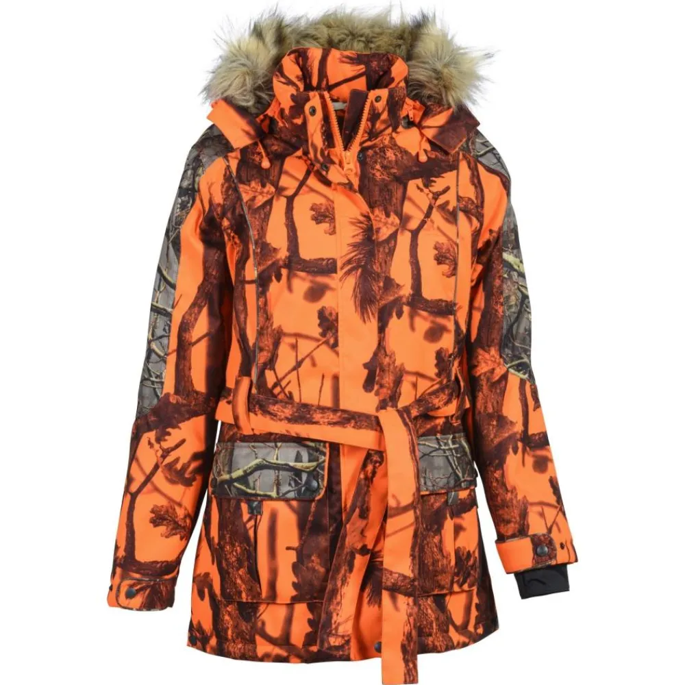 PERCUSSION VESTE FEMME GRAND NORD GHOST CAMO>Femme Vêtements De Chasse·Vestes De Chasse Epi Orange Fluo Femme