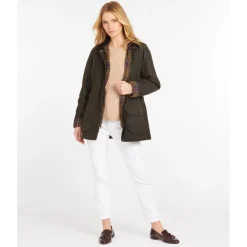 BARBOUR VESTE FEMME HUILEE BEADNEL OLIVE><noscript><img width=