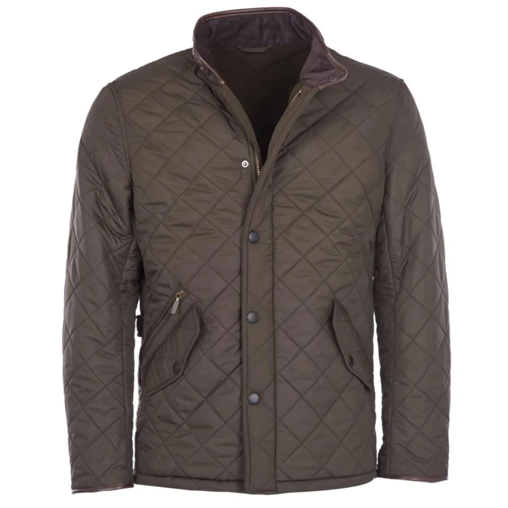 BARBOUR VESTE MATELASSEE POWEL OLIVE>Homme Vêtements Barbour·Vestes Matelassées Barbour